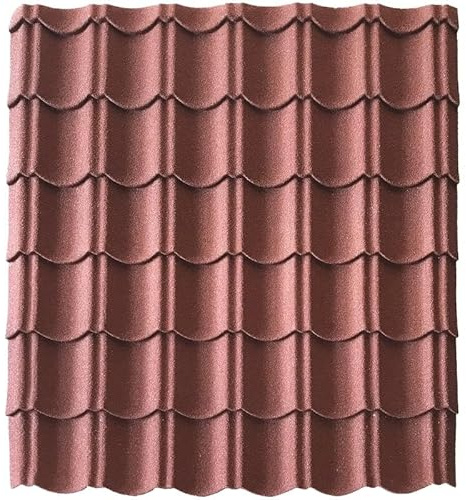 Panneau tuile facile 1030 X 950 MM en acier galvanisé aspect granulé minéral Brun rouge mat, l.950 mm, L.1030 mm