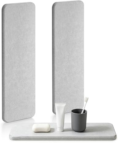 Hahorpa 2 stycken diatomit köksmatta diskbänk, absorberande vattendiatomit och fuktborttagare, snabbtorkande stenmatta för badrum handfat 22 x 7 cm