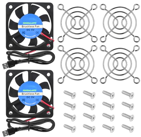 2 unidades de ventilador USB sin escobillas de 50 mm 5 V para PC, USB 5010, 50 x 50 x 10 mm, mini ventilador de ordenador para Makerbot para PC, CPU, carcasa de ordenador, impresora 3D, enfriador de