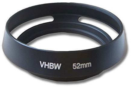 vhbw paraluce compatibile con obiettivi da 52mm - nero, metallo, rotondo