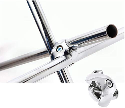 Complete Retail Solution Ltd 32mm NEW CLOTHES GARMENT RAIL WALK IN WARDROBE CHROME TUBING HANGING RAIL SYSTEM (3 WAY TRI CLAMP)