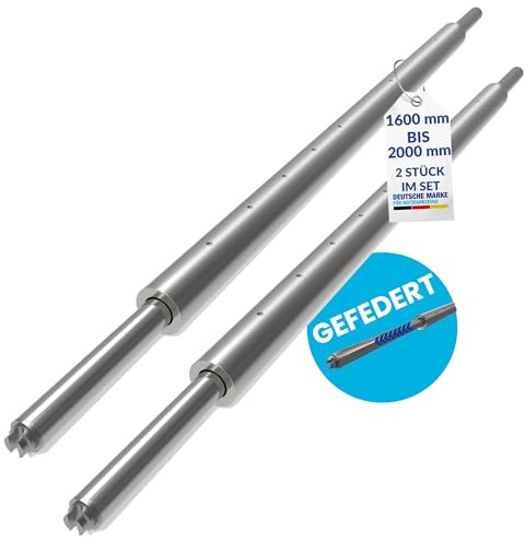 NTG 2 x runda låsbalkar, barriärstänger, klämbalkar, 1 600–2 000 mm, kombikottar 19/24 mm | för airlineskena | kombiankarskena | stavskena