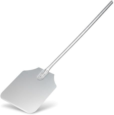 Samuel Groves Aluminium Pizza Peel 14 x 16 Inch with Extra-Long 52 Inch Handle, Professional Commercial Pizza Paddle for Wood Fired, Gas & Outdoor Pizza Ovens. Perfect for High (14 x 16 Extra Long)