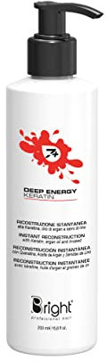 Bright Professional Hair Deep Energy Keratin 200ml Ricostruzione Capelli Danneggiati Istantanea Keratina Crema per il Trattamento ristrutturante Cheratina Capelli Lisci e Ricci Secchi e Danneggiati