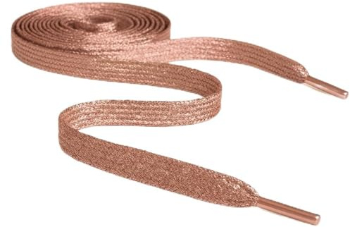 80cm / 31 Rose Gold Flat Metallic Sparkle Glitter Smart Laces® Shoe laces, Ideal Shoelaces for Kids Girls Children's & Women's Trainers