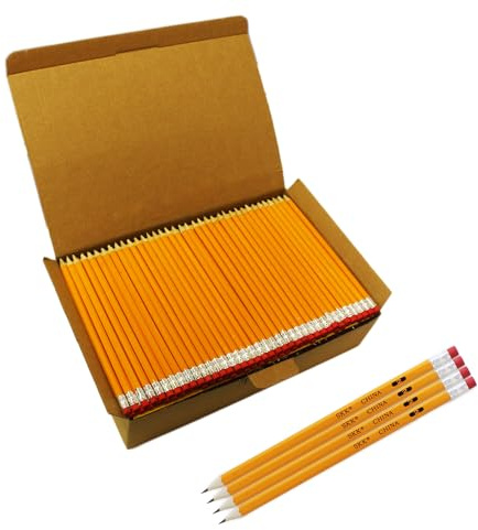 SKKSTATIONERY 360pcs Pre-sharpened Pencils with eraser top, No.2 Wood Pencils Bulk #2 HB pencils Yellow HB Pencil Sketching Drawing Back to School Teacher Supplies 360 counts per box