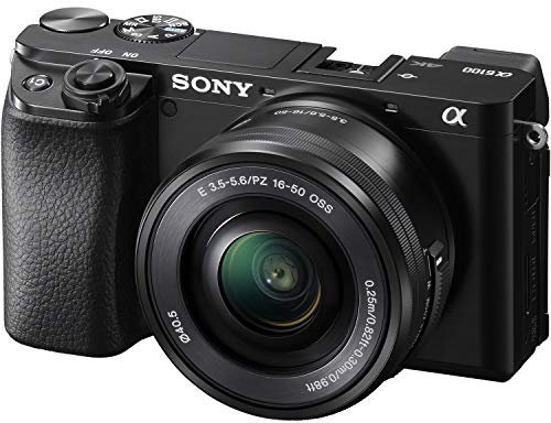 Sony Alpha A6100 Mirrorless Camera, 24.2MP, 16-50mm F/3.5-5.6 PZ Lens, Eye Tracking AF for Humans and Animals, 4K Video, Flip Screen (Renewed)
