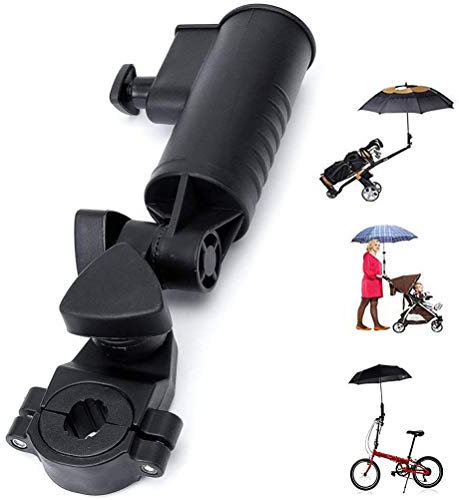 DYHQQ Golf Cart Umbrella Holder Adjustable Size Angle Stroller Attachment with Clamp, Durable Universal Accessories for Bike Stroller Fishing Beach Chair