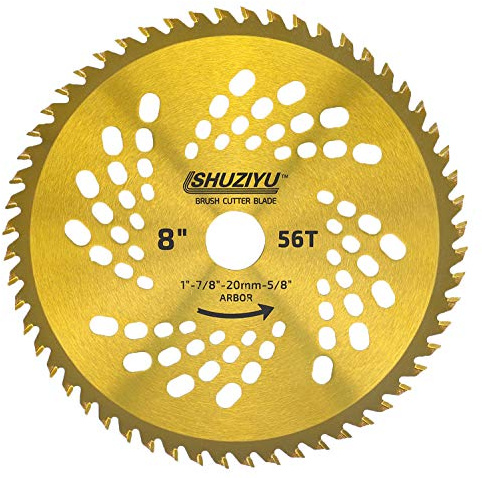 LSHUZIYU, 8(205mm)-56T, Punta de Carburo, Agujero Centrol 25.4mm con Arandela de 22.23-20-15.88mm, Hoja de Desbrozadora, Hoja Cortadora de Cepillo Para Polvo