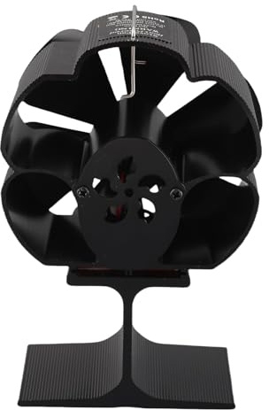 TOPINCN 6 Flügel Wärmebetriebener Ofenventilator, Kaminofenventilator aus Aluminiumlegierung, Holzofenventilator, Hochtemperaturbeständiger Ofentop-Thermoventilator für Holzofenkamin