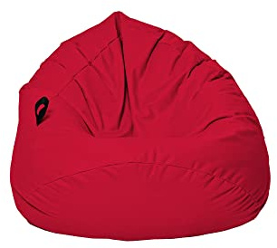 MILLINDABAG Kastanie Tropfenform Sitzsack für Kinder Jugendliche und Erwachsene Beanbag Kissen Indoor & Outdoor Gaminggeignet bereits gefüllt Sitzkissen Bodenkissen (Rot, XL-Durchmesser 77 cm)