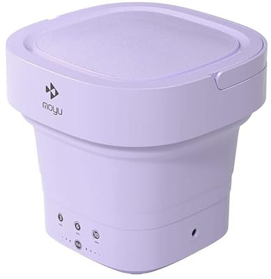 kyaoayo Mini lavatrice pieghevole, capacità 10 l, lavatrice a turbina ad ultrasuoni con alimentatore USB, capacità di lavaggio 2 kg, mini lavatrice per casa o in viaggio (viola)
