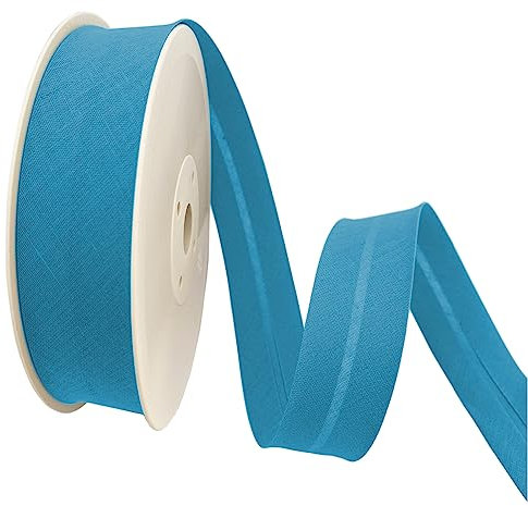 TEXTEX = 20 mm Breites Schrägband. 50% Baumwolle und 50% Polyester. Stück von 10m - (Himmelblau)