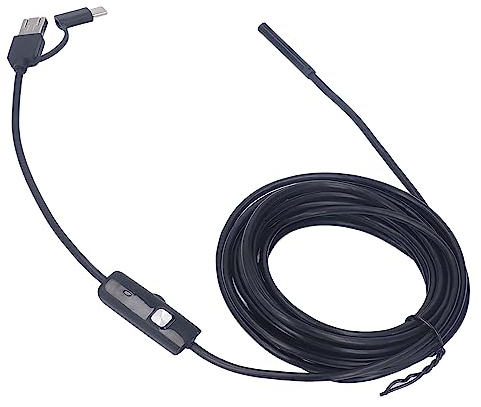 Endoskopkamera mit Licht, IP67, 5 M Kabel, USB Typ C, Schlangeninspektionskamera mit Hakenmagnet für Android Phone für PC