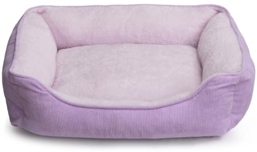 Hollypet Letto per Gatti e Cani di Piccola Taglia, Cuccia per Gatti e Cuccioli, Letto Cuscino Morbido e Traspirante per Dormire, Viola (55 * 45 * 15cm)
