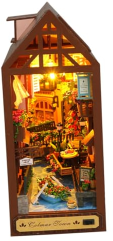 Toyvian 1satz Unfinished Wooden House Decor DIY Miniature House Model Für Kreative Bastelprojekte Für Erwachsene Batterie Aus Robustem Holz
