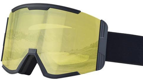 Domasvmd Skibrille für Herren und Damen, Schneebrille, UV-Schutz, Anti-Beschlag-Gläser, große Sicht, Skating-Brille, Schneebrille