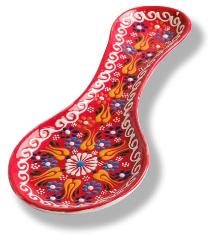 Repose-cuillère en céramique fait main, repose-cuillère pour cuisinière, repose-cuillère de 25 cm pour comptoir de cuisine, porte-cuillère pour cuisinière compatible lave-vaisselle, repose-ustensiles