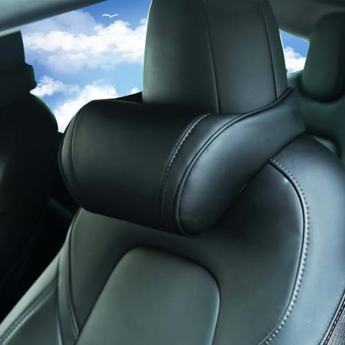 TOPABYTE Coussins D'appui-tête de Voiture, Oreiller Cervical pour Siège Auto, Souple Coussin de Nuque Support Appui-tête en Mousse à Mémoire de Forme Coussin Conducteur, 1 Pièce, Noir