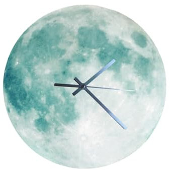 TOPPERFUN 1stück wasserdichte Acryl Wanduhr Mit Nachthimmel-mond-Design Kreative Wanddeko Für Wohnzimmer Schlafzimmer Und Büros Leuchtende -Uhr Klassischem Grün