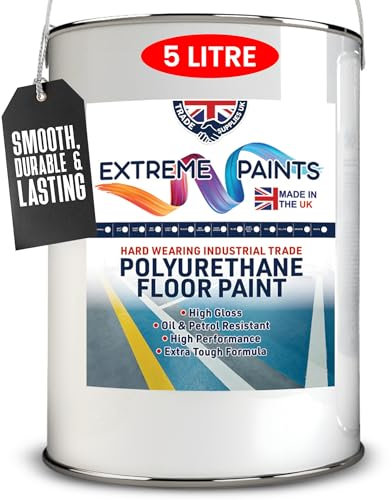 TRADE SUPPLIES UK - Extreme Polyurethane Floor Paint. Durable, Premium-Grade Paint for Concrete, Wood, Garage, Indoor Floors - Black, 5L