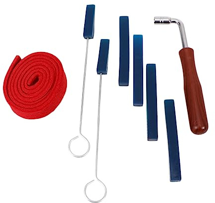 QUMIIRITY 8 Stück Klavierstimmset aus Metall mit Holzgriff Klavier Dämpfungsset und Stimmhammer für Präzises Stimmen und Klangoptimierung
