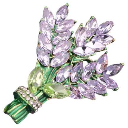 ANDRESLAD Lavendel Blütenbrosche Mit Strassbesatz Eleganter Ansteckpin Für Damenkleidung Vielseitiger Schmuck Für Kleider Hüte Und Anlässe Hochwertiger Legierungsbroschen-accessoire Langlebi