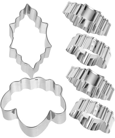 BEBEMOKO 6pcs Stainless Steel Lantern Shape Cookie Cutters Biscuit Cutter Mold DIY Baking Tool for Fondant Sugar Cookies