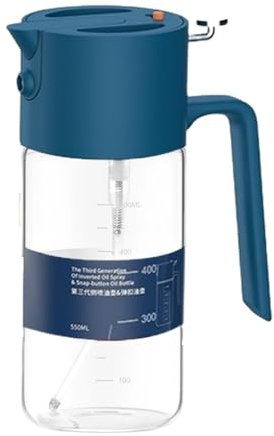LOVIVER Bouteille de Pulvérisateur D'huile Disponction de Cuisine Portable Dispensateur D'huile D'olive Dispensateur de Sauce de Soja pour Salade de Friture D, Bleu