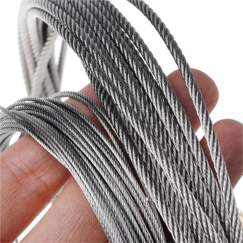 10 m 304 Edelstahl-Drahtseil, weiche 7×7 Wäscheleine(3mm)
