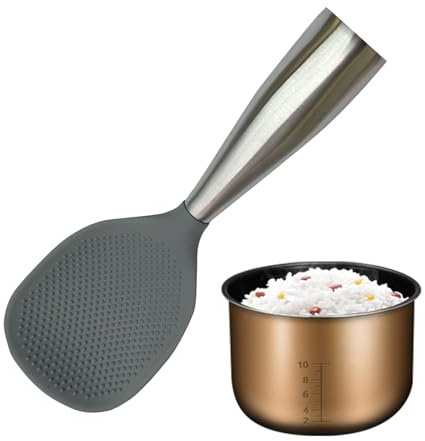 Cucchiaio da riso, cucchiaio da portata in silicone antiaderente, utensili da cucina resistenti al calore, pentole multifunzionali per zuppe, servire noodle