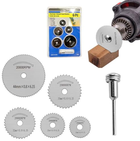 5 Pcs Cutting Discs,Drill Accessories Mini Circular Saw Accessory Rotary Tool Wood Blade Metal Blades Saws Attachment Diamond Stainless Steel Cordless Cutter with Pole,for Woodn Plastic Metals Stone