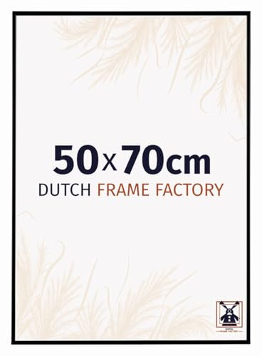 Dutch Frame Factory - Bilderrahmen 50x70 cm Schwarz Matt - Kunststoff | Antireflex-Acrylglas aus Kunststoff, Wandmontage, Geeignet für Fotos, Poster und Puzzles, Easy, Made in Holland