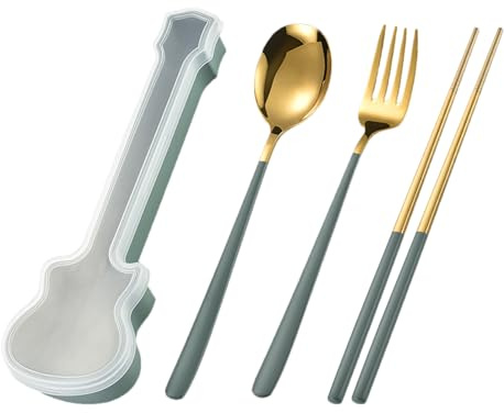Ensemble De Couverts De Cuisine | Kit De Couverts En Acier Inoxydable,Ustensiles Compacts Gain De Place Avec Baguettes Cuillères Fourchettes Pour Repas En Famille Dîner Au Restaurant