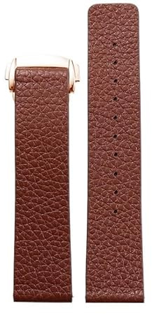yaponuk Schnellverschluss-Uhrenarmband aus Rindsleder für Omega-Lederarmband(Brownr,19mm)
