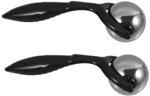 KOCKSHION 2 Stück Manuelle Massageball-roller: Massagegerät Mit Griff Für Rücken, Nacken Und Beinmuskulatur – Robuste Edelstahlrolle Für Den Einsatz Bei Niedrigen Temperaturen
