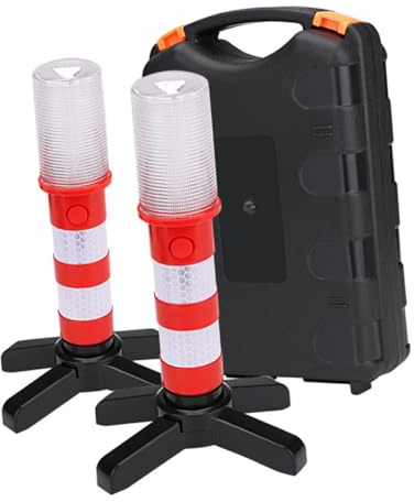 Outanaya Lampe de Travail LED Rechargeable Rouge avec Support Ajustable et Aimant Lampe Stroboscopique de Sécurité Routière pour Urgences Voiture et Extérieure