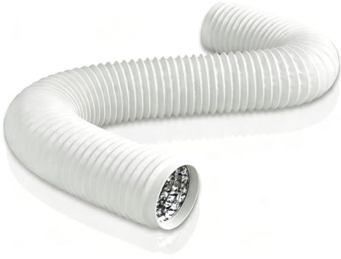 Aygrochy tuyau ventilation PVC en 150mm, 6m tuyau d'évacuation d'air flexible en Aluminium en acier inoxydable pour Climatisation Déshumidificateur Extracteur