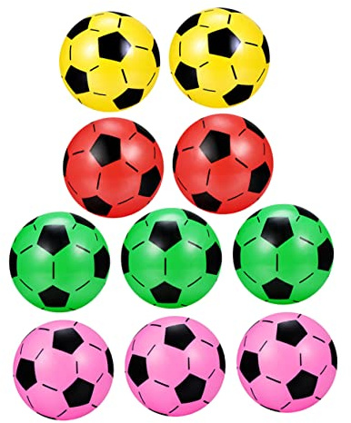 SOPOTUTU 10 Piezas Fútbol Inflable para Balones de Juguete para Playa y Piscina Juguetes de Verano Color Aleatorio