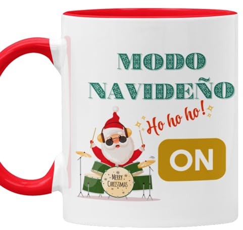 LA CASA DE LAS TAZAS® – Taza de Navidad 330 ml cerámica – Regalo original divertido para mujer y hombre – Idea perfecta regalar Navidad, amigo invisible, regalo chorra (Navidad Modo on)