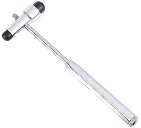 MUELODSIC Martello Diagnostico Metallico Doppia Testa T per Test Neurologici Manico in Lega di Zinco Resistente Impugnatura Ergonomica per Esami Riflessi e Sensibilità Colore Casuale
