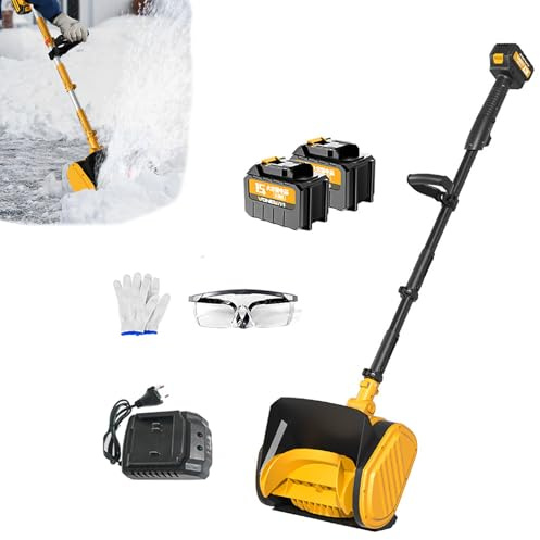 Pala da neve elettrica, spazzaneve a batteria da 1200 W con impugnatura anteriore regolabile e pannello di sterzo, larghezza di pulizia 30 cm, pulizia di cortili, strade, corsie