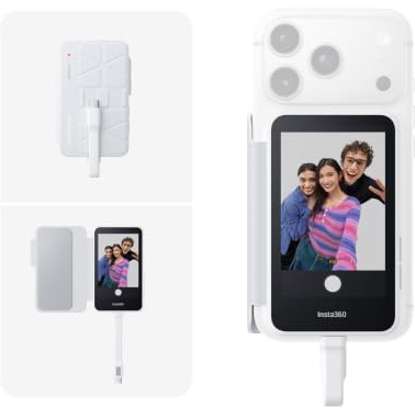Insta360 Snap Selfie Screen - 4K Magnetic Selfie Monitor Screen for Selfie, Vlogging, Compatible vith iPhone & Android, Touchscreen Control, Wired Instant Connection