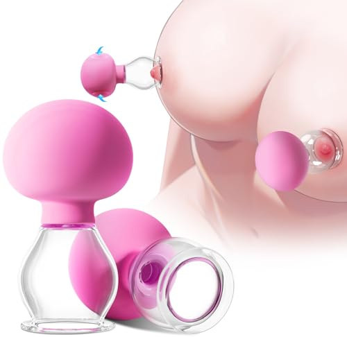 Nipple Sucker Sex Toy for Women - 1 Pair Manual Suction Nipple Toys for Women & BDSM Pleasure, Mini Foreplay Stimulator Pump, Nipple Corrector for Inverted Flat Shy Nipples Adult Sex Toys Suckers
