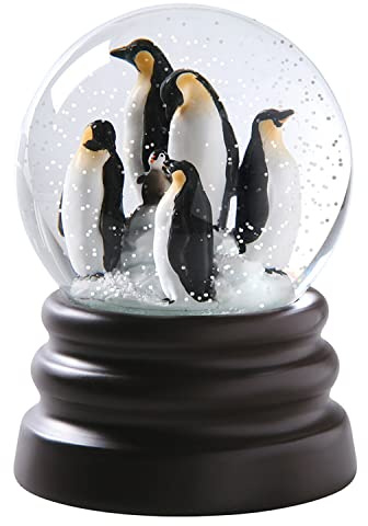 WHAT ON EARTH Musikalische Schneekugel – Entzückende Pinguin-Figuren, Schneekugel, Aufziehbare Weihnachts-Wasserkugel spielt Let It Snow