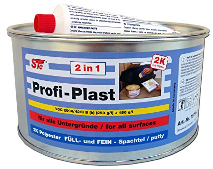 1x 2 kg STC Profi Plast 2in1 2K Karosserie Polyester Spachtelmasse Füllspachtel Feinspachtel (1 x 2 kg Dose inkl. Härter)
