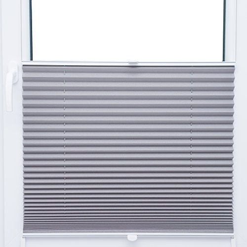KS Handel 24 Thermo Black Out PLISSEE 85x120 cm FALTROLLO HELLGRAU Silber METALLIC 100% VERDUNKELND - 80 GRÖßEN im Shop - MEGA Auswahl