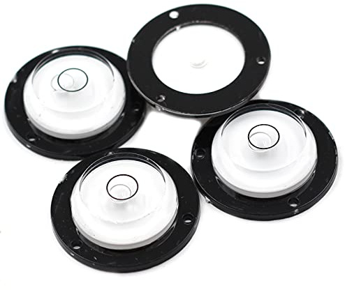 Chiloskit 4 niveles de burbuja de 43 mm de plástico circular, nivel de burbuja para trípode de RV con orificio de montaje