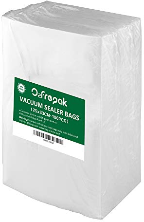 O2frepak 100 Beutel 25x33cm Vakuumier Beutel Vakuumbeutel für Lebensmittel,BPA-Frei Sous Vide Vakuumierbeutel Beutel für Vakuumierer und Folienschweißgeräte Geeignet