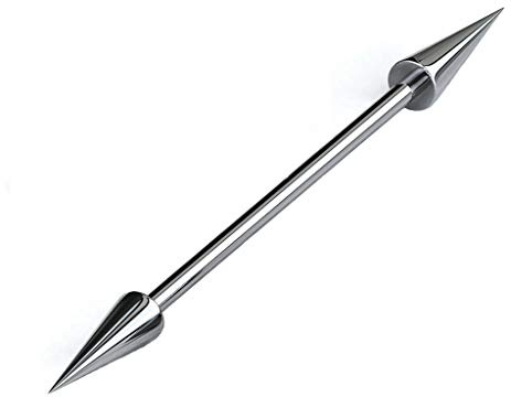 Paula & Fritz® UNIVERSAL Industrial Stab Piercing Straight Barbell Spikes Verschiedene Größen Edelstahl Chirurgenstahl 316L